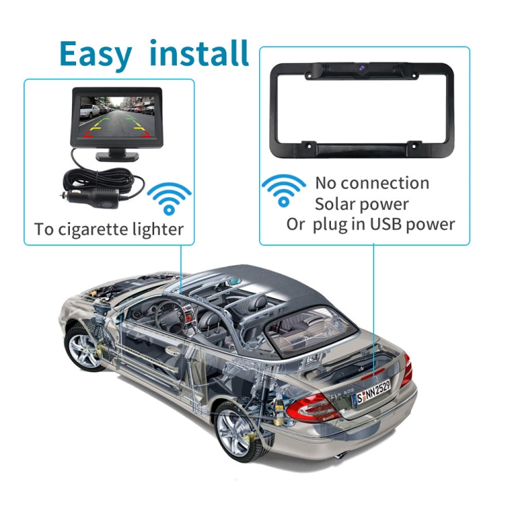 PZ620-W Car 4.3-inch Digital USA Frame Solar Wireless Reversing Image, PZ620-W PZ620-W Car 4.3-inch Digital USA Frame Solar Wireless Reversing Image, PZ620-W
